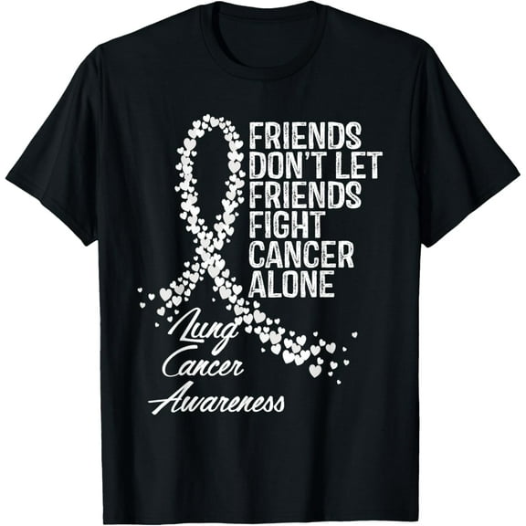 Lung Cancer Awareness Friends Fighter Support T-Shirt
