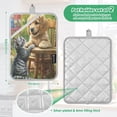 thumbnail image 3 of BZSMCE Pot Holder Oven Mitts Cooking Baking Playful Pals Creative Pattern Size:7x9.8in, 3 of 7