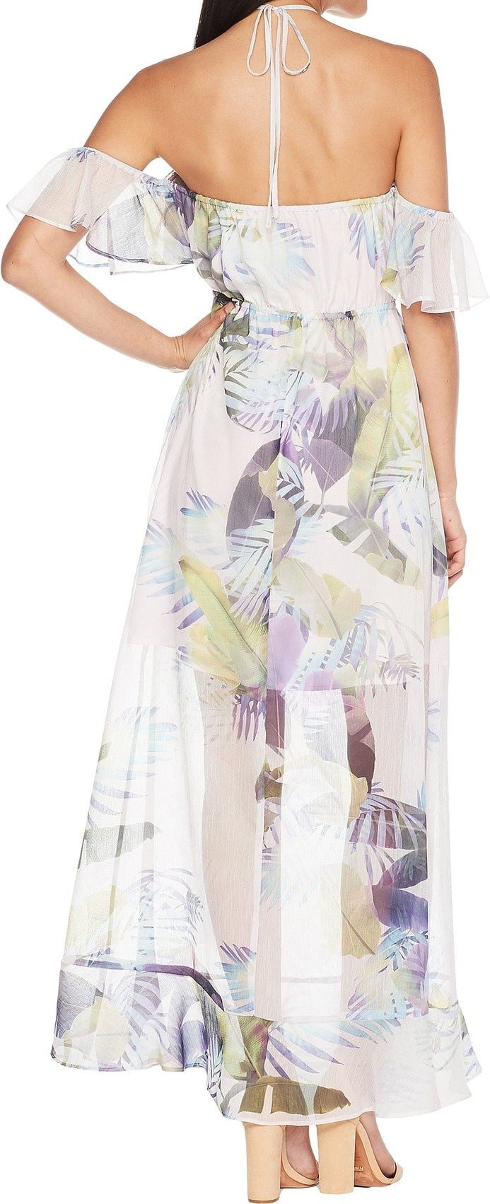 CeCe Womens Halter Tie Cold Shoulder Dress, Pink, 10