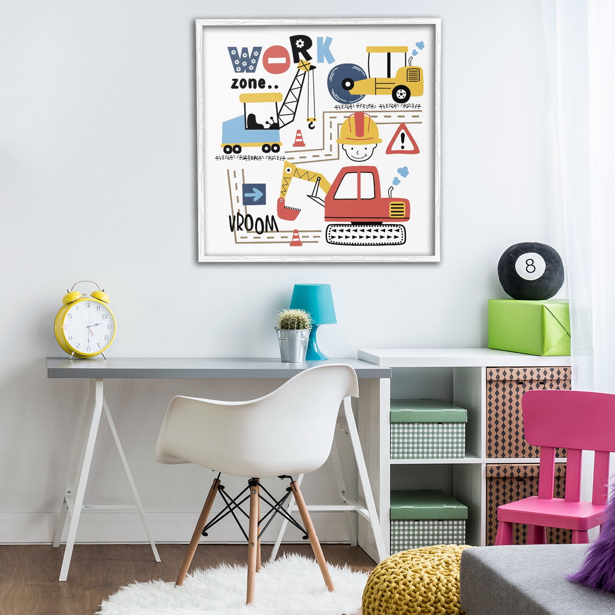 Stupell Industries Work Zone Construction Essentials White Framed Giclee Art, design by Creative Studio