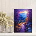 thumbnail image 2 of UXIEQU 12x16 Inch 2D Flat Moonlit Forest Path Wall Art Purple Blue Woodland Tranquil Nature Home Decor, 2 of 8