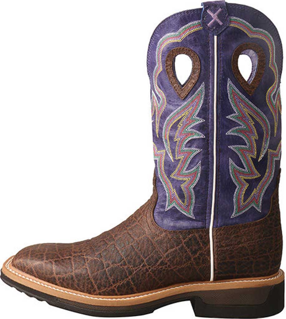 Men's Twisted X MLCA006 Lite Cowboy Alloy Toe Work Boot Brown/Purple Leather 8 2E - image 3 of 6