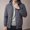 Gray Coats for Men, variant on Mens Diamond Quilted Hooded Bomber Jacket Full Zip Warm Light Padded Coat for Mild Winter Daily Outdoor Casual Looks Army Green S