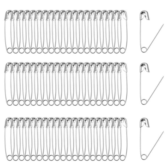 Emlimny 500 Pack Safety Pins 1.5 inch Heavy Duty Safety Pins,Quilting Safety Pins, Medium Silver Metal Safety Pins for Clothes DIY Crafts Jewelry Making Clothing