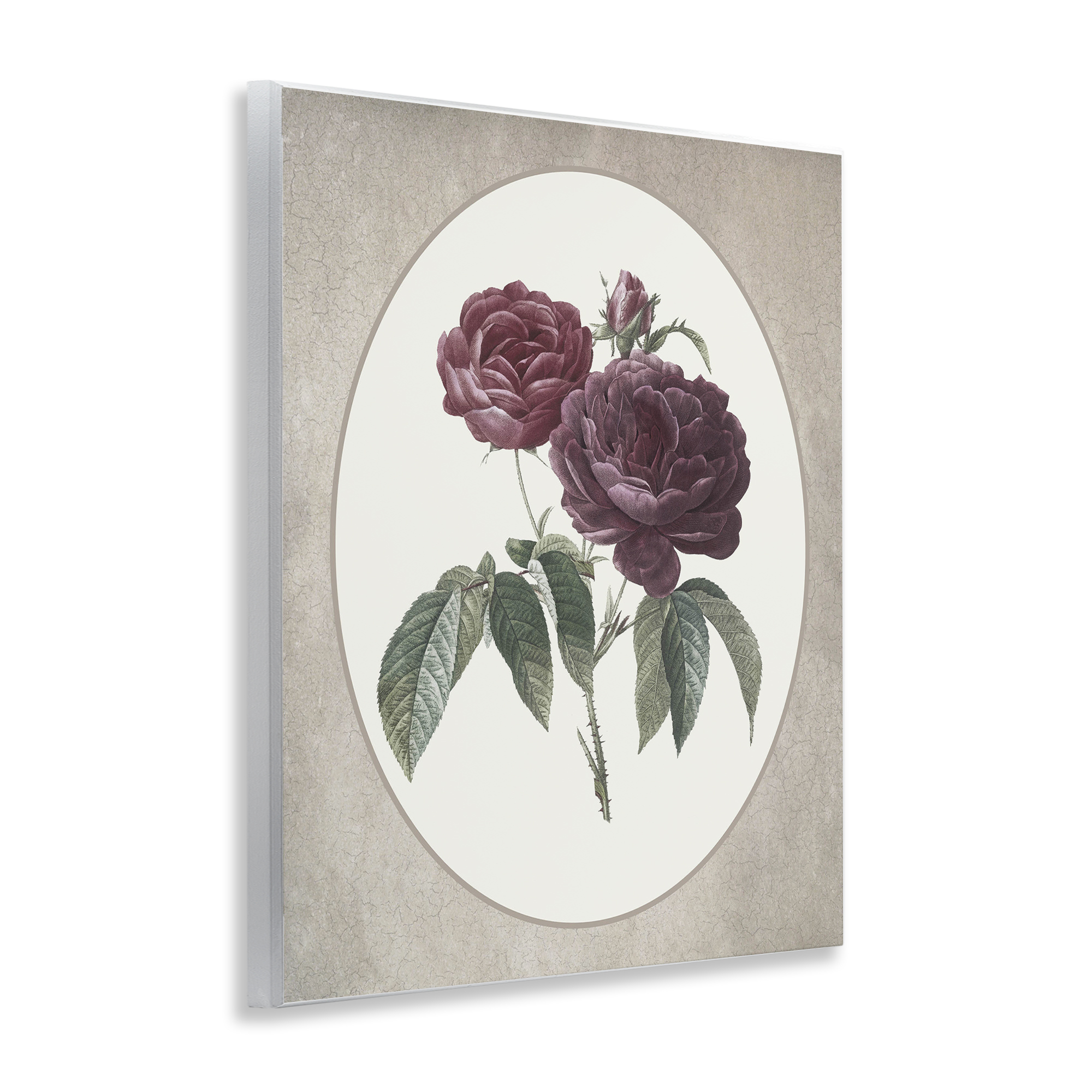 Vintage Blooms within Oval Wall Plaque Art, design by Lettered and Lined