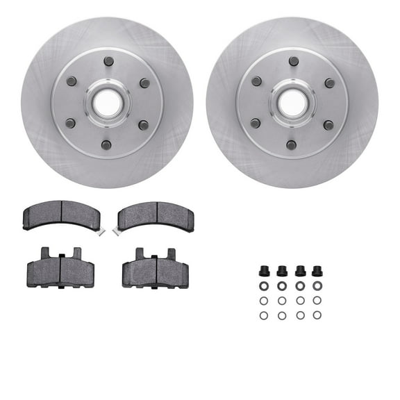 Dynamic Friction Company Front Brake Rotors with Ultimate Duty Performance Brake Pads includes Hardware 6412-48052