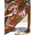 thumbnail image 2 of HaiiMeid Women's Two Piece Swimsuits Floral Print Triangle Bikini Sets for Women High Cut Bathing Suit, 2 of 4