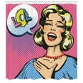 thumbnail image 3 of Ambesonne LOL Shower Curtain, Laughing Woman with Closed Eyes, 69"Wx70"L, Multicolor, 3 of 3