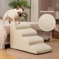 thumbnail image 3 of Escaleras y rampa para perros Aodisman, 4 peldaños, para camas o sofás, color beige, 3 of 7
