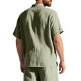 thumbnail image 4 of pstuiky camisetas para hombre, Blusa informal de manga corta con cuello vuelto y botones de color liso para hombre camisas casuales para hombre m, 4 of 9