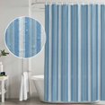 thumbnail image 5 of Sky Blue Stripes Shower Curtains for Bathroom, Waterproof Fabric Bath Curtains Decor, Bath Tub Curtain Farmhouse Vertical Striped Vintage Decorative Shower Curtain Sets with 12 Hooks, 72x72 Inch, 5 of 7