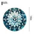 thumbnail image 2 of 14 Inch Wall Clock Battery Operated Silent Clock Decorative for Office, Kitchen, Outdoor, Living Room，Grey and Teal Mandala Ombre Space Geometric Center Point Stunning, 2 of 4