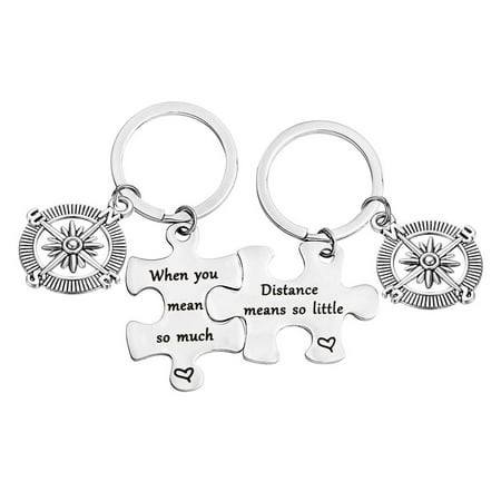 Distance Means So Little When You Mean So Much Keychain Set Long Distance Gift Couples Best (Symbols That Mean Best Friends)