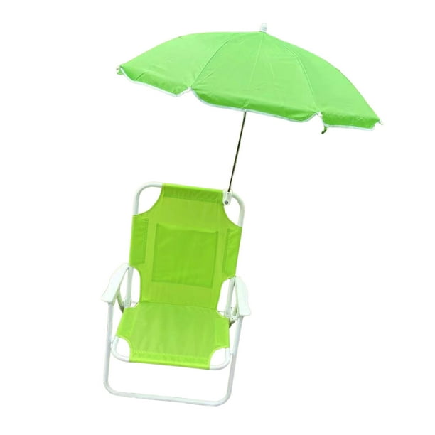 Colaxi Children's Outdoor Chair, Portable, Folding Chair, With Umbrella, Durable, Camping Picnic Chair, Beach Chair For Outdoor Concerts, Fishing Gree