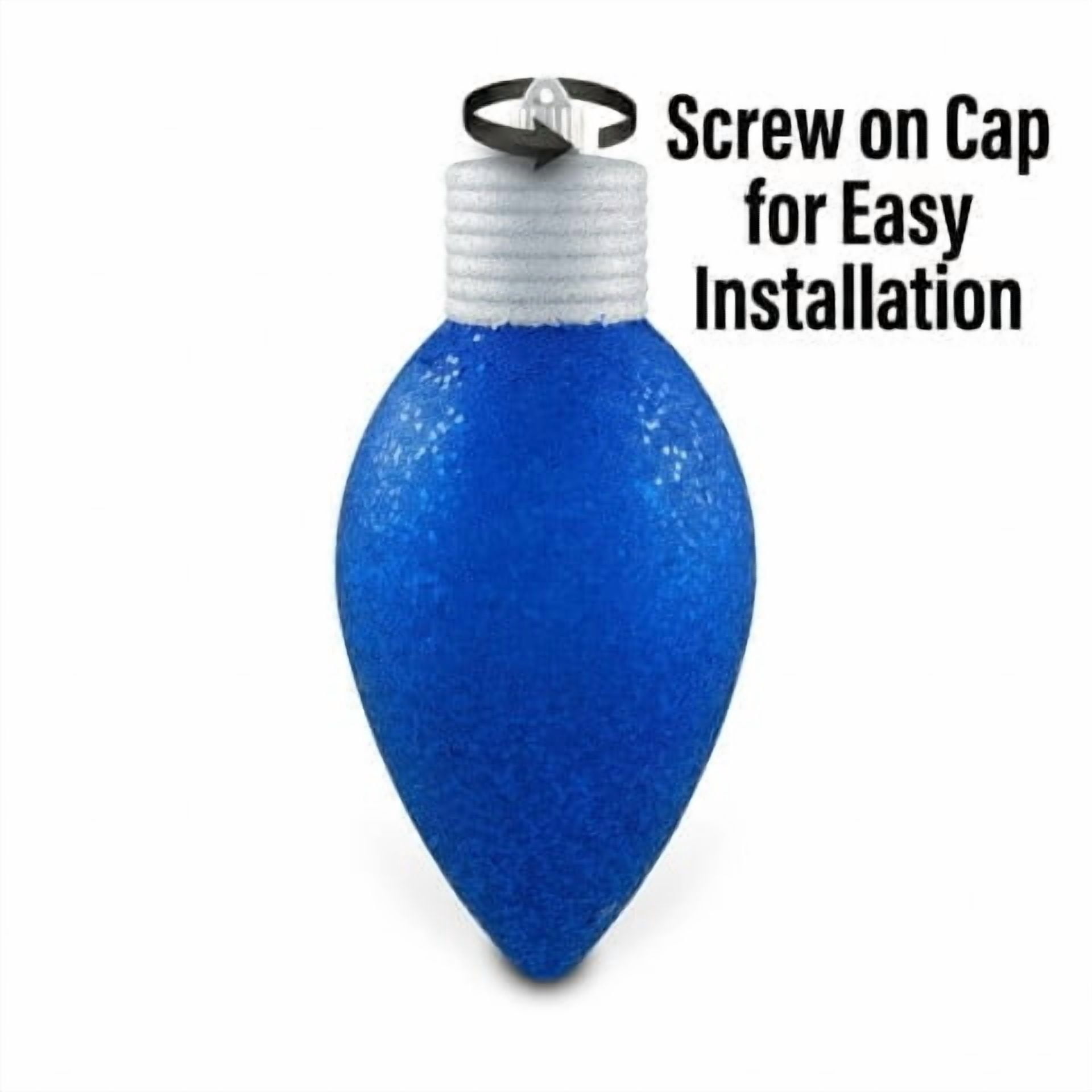 Dark Blue Glitter Jumbo C9 Bulb Shatterproof Christmas Ornament, 12", by Holiday Time