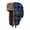 Blue, variant on Xijirk Buffalo Plaid Lined Trapper Hat with Snap Flip Face Flap Adjustable Chin Strap Windproof Thermal Headwear for Skiing Snow Travel Cold Weather,Black,One Size