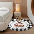 thumbnail image 2 of Christmas Round Area Rug 6Ft Washable Circle Rugs for Bathroom Office, Farmhouse Cow Pig Chicken Black Plaid Non-Slip Carpet Floor Mats Indoor Outdoor Carpet Runner Aesthetic Home Decor, 2 of 8