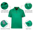 thumbnail image 4 of Men's Short Sleeve Moisture Wicking Performance Tennis Golf Polo Shirt, Side Blocked, Green 4XL, 4 of 6