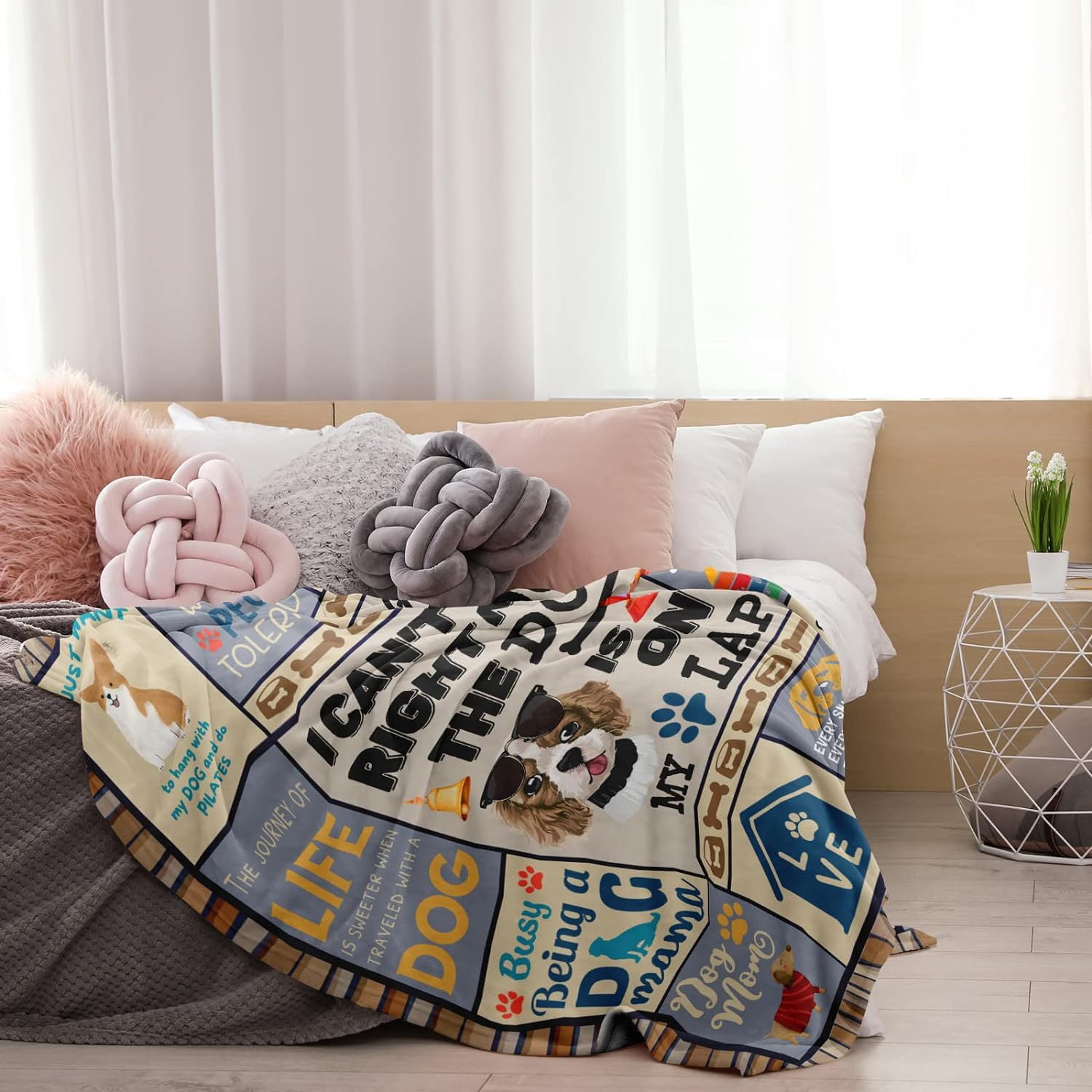 Gifts for Dog Moms, Dog Lover Blanket for Women, Personalized Pet Gift for Her