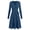 Blue-1, variant on Long Sleeve Sweater Dresses Womens Spring 2026 V Neck Empire Waist Belt Wrap Ribbed Dresses Casual Dress with Pockets