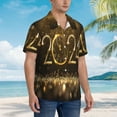 thumbnail image 3 of Kll Men'S Hawaiian Shirt Short Sleeve Button Down Beach Shirts-2024 Happy New Year, 3 of 7