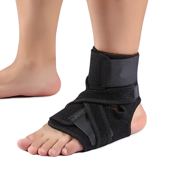 XIRQI Garosa Ankle Brace, 1Pc Foot Drop Orthosis Corrector Brace Ankle Support Plantar Fasciitis Ankle Strap for Running One Size Fits All(Black)
