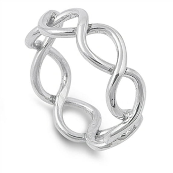 Eternity Infinity Criss Cross Knot Wide Ring 925 Sterling Silver Band Jewelry Female Male Size 10