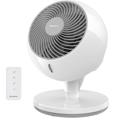AIRMATE Large Circulator Fan 10 Speeds 12-inch with Remote and Timer White