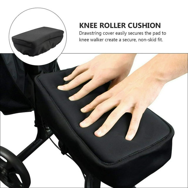 HLONK Housse de Coussinet pour Marchette Genou pour Trottinette, Jambe, Chariot, Confort (Noir)