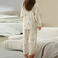 thumbnail image 3 of Tnhcen Long Sleeve Button Down Shirt With Long Pants Womens Pajama Sets Cotton Pj Set, 3 of 4