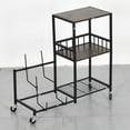 thumbnail image 6 of Dextrus 2-Tier Adjustable Guitar Stand with Storage Shelf and Wheels, Guitar Rack for Multiple Guitars, Acoustic, Bass, Electric Guitar Stand, Suitable for Home, Studio, Band Stages, 6 of 10