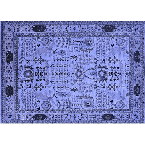 Ahgly Company Indoor Rectangle Oriental Blue Traditional Area Rugs, 2' x 3'