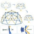 thumbnail image 3 of 10FT Climbing Dome with Swing Set, Kids Dome Climber Jungle Gym Outdoor Play Toddler Play Set for Ages 3-10, Supports up to 880lbs,Yellow, 3 of 7