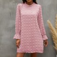 thumbnail image 1 of Vestido De Manga Larga Con Cuello Redondo, Vestido De Manga Larga Con Orillo Fibroso Informal Con Estampado De Lunares Para Vacaciones En El Club ANGGREK  Otros, 1 of 6