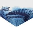 thumbnail image 2 of Ambesonne Ocean Fitted Sheet, Sealife Sea Shells Sand, Twin Size, Navy Blue and White, 2 of 3