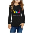 thumbnail image 2 of Fesfesfes Girls Long Sleeve Pullover Shirts Casual Fashion Crewneck Love Print Tops Loose Fits Plain Tunic Blouses for 3-14Years(Black,5 Years), 2 of 5