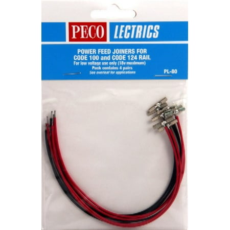 Code 100 Rail - O/HO Code 100 & Code 124 Power Feed Rail Joiners (4prs)
