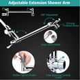 thumbnail image 6 of BN-LINK 8 Inch Rain Shower Head Combo, High Pressure Shower Head with 9 Spray Pattern, 11 Inch Extension Arm, Height/Angle Adjustable Anti-leak Shower Head with Holder/Hose, 6 of 9