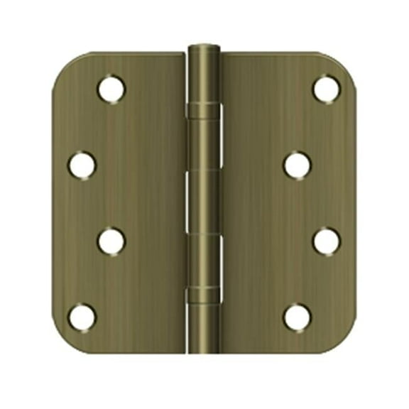 4 x 4 x 0.625 in. Radius Hinge, Antique Brass