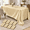 Champagne-8, variant on 16 Pack White Satin Tablecloth, 102 x 58 Inch Overlay Table Cover