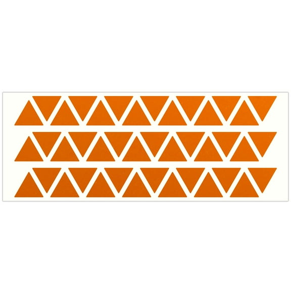 LiteMark Reflective Stickers Decals for Helmets, Bicycles, Strollers, Wheelchairs - 1 Inch Triangles - Orange