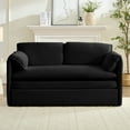 thumbnail image 3 of ZAFLY 3-in-1 Pull Out Sofa Bed, Queen Size Convertible Sleeper Loveseat for Small Space - Black, 3 of 5