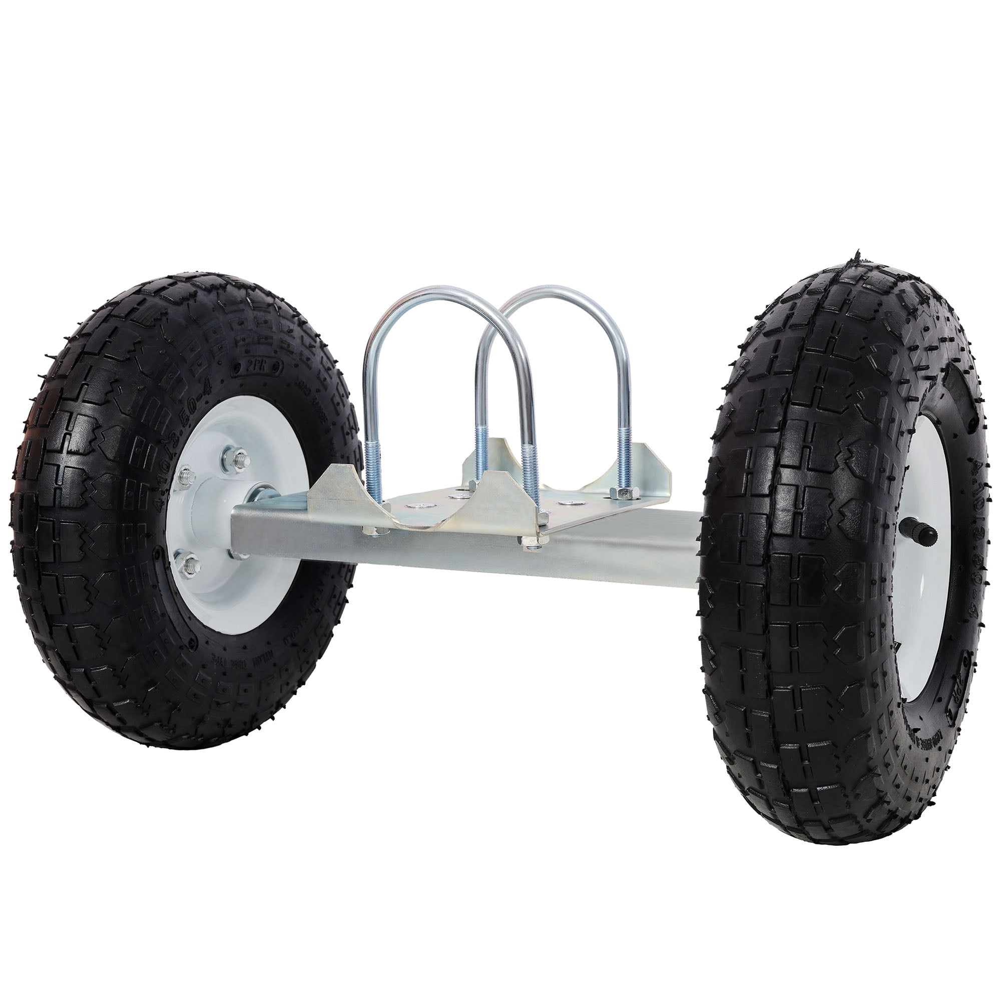 S-HOME Heavy Duty Dual Gate Wheel with 10" Pneumatic Tires, Steel Support Caster for Driveway Chain Link Fence Gates