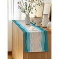 thumbnail image 5 of Table Runner 72 Inches Long for Kitchen Dining, Blue Stripes Dresser Scarf Farmhouse, Dining Table Decorations for Wedding/Parties, Modern Gradient Abstract Striped Lines 18 x 72 In, 5 of 8