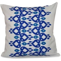 E by Design Simply Daisy 16” x 16” Boho Chic Geometric Polyester Decorative Pillow, Hypo-allergenic