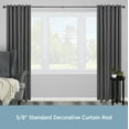 thumbnail image 2 of Kenney August Standard Steel Decorative Window Curtain Rod, 90-130" Adjustable Length, 5/8" Dia., Matte Black, 2 of 5