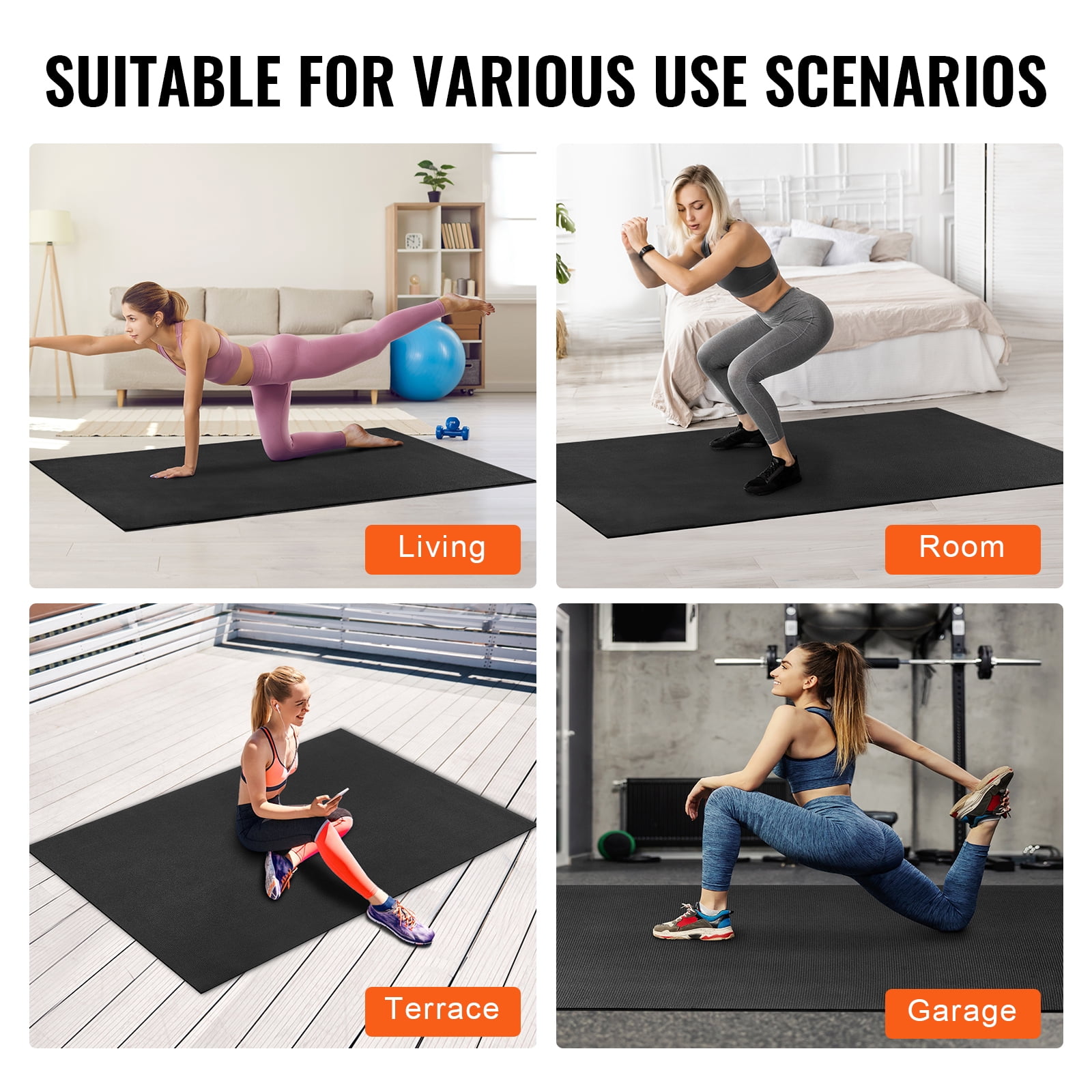 KFFKFF Large Yoga Mat,7x5ft Durable Non-Slip Fitness Mat, Universal Exercise Mat for Both Genders, Includes Bag & Strap, Suitable for Home Yoga, Pilates & Floor Exercises