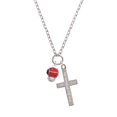 thumbnail image 2 of Delight Jewelry Silvertone Red Ladybug Spinner Everlasting Love Engraved Cross Zoey Necklace, 28", 2 of 4
