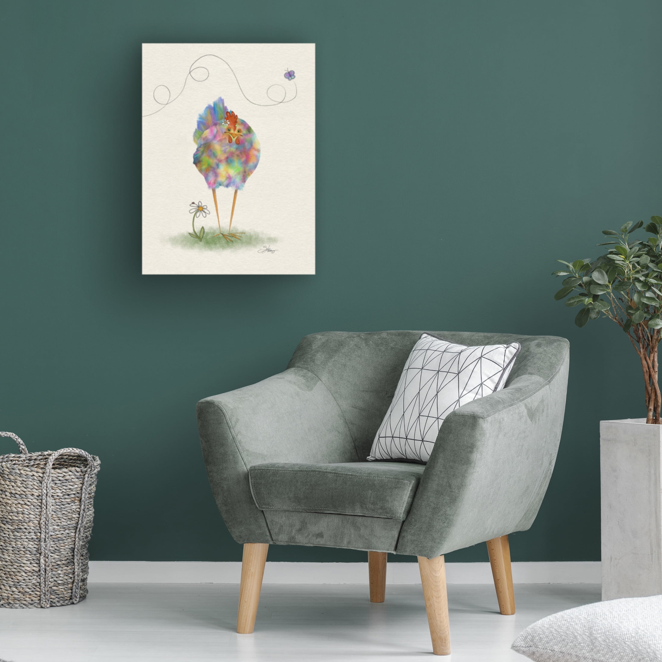 Canvas Wall Art - Shanda Louis 'Fantasia Hen' Wall Art for Living Room, Bedroom, or Office Décor by Trademark Fine Art - 18 x 24 Inches
