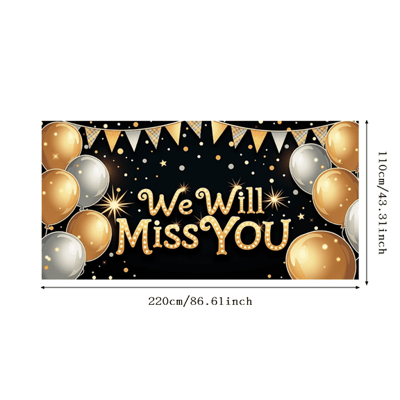Decorative Design Farewell Banner Balloon Decoration Goodbye Party Decoration Confetti Background Farewell Banner for Farewell Party Office Event Colleague Goodbye